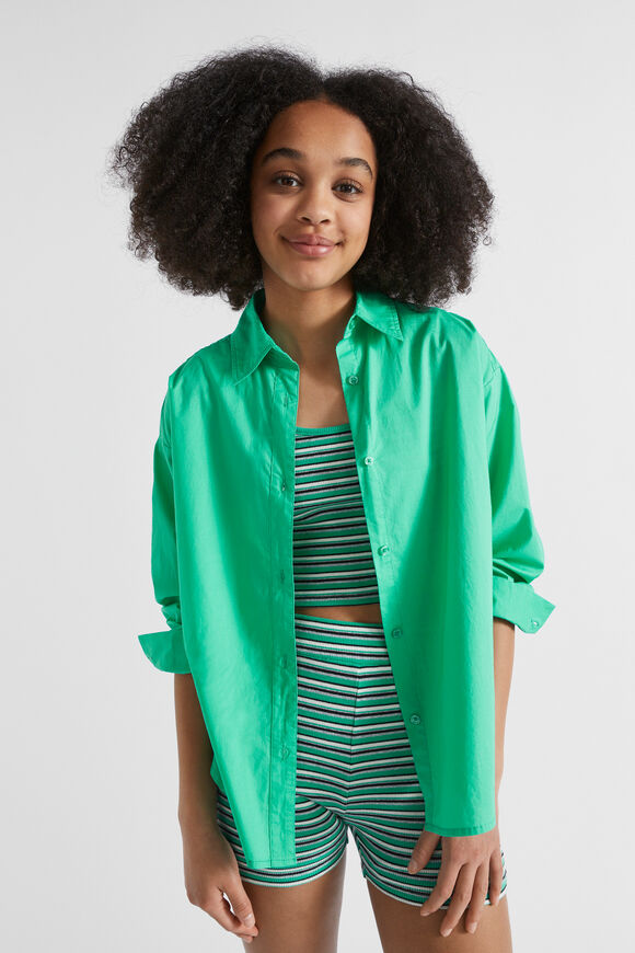 Poplin Overshirt  Jewel Green  hi-res