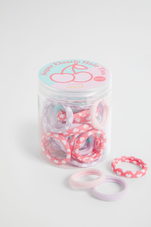Cherry Super Elastic Hair Ties  Multi  hi-res