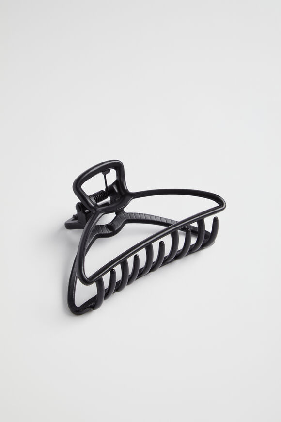 Coloured Metal Hair Claw  Black  hi-res