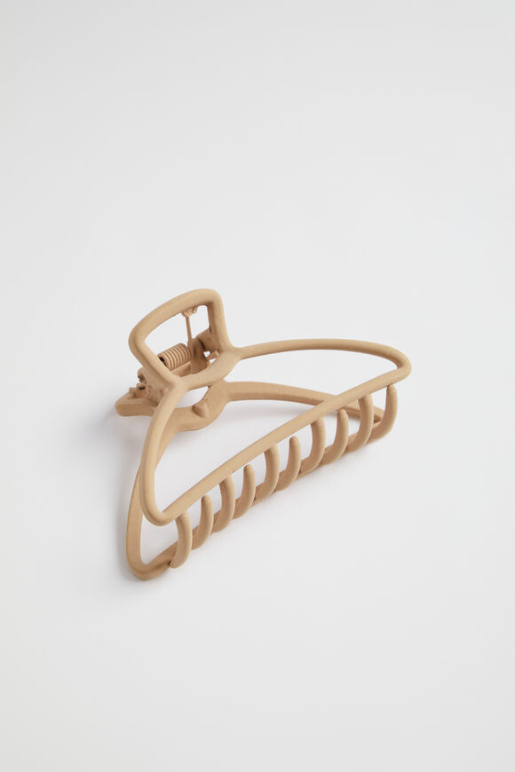 Coloured Metal Hair Claw  Soft Wheat  hi-res