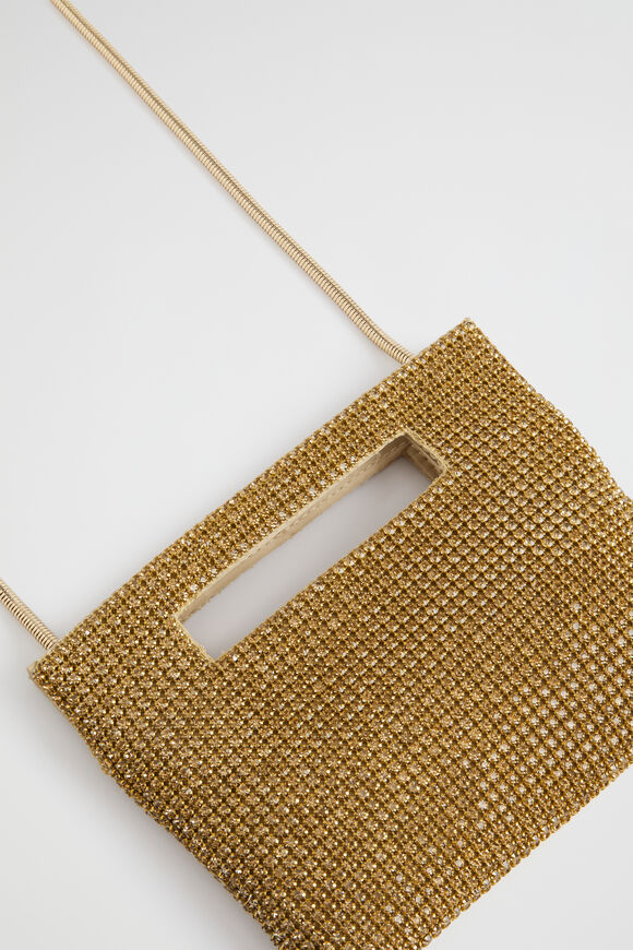 Embellished Handheld Bag  Soft Gold  hi-res
