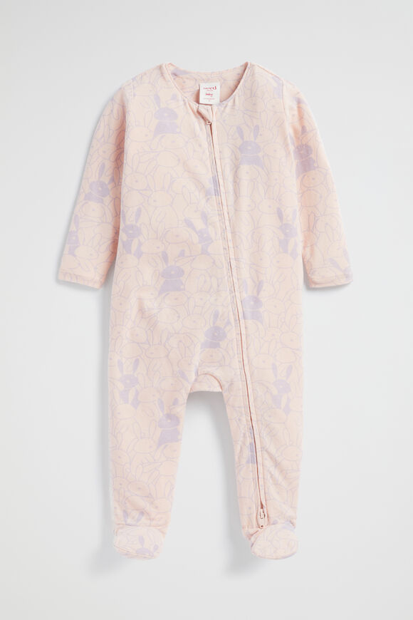 Peekaboo Bunny Zipsuit  Rosewater  hi-res