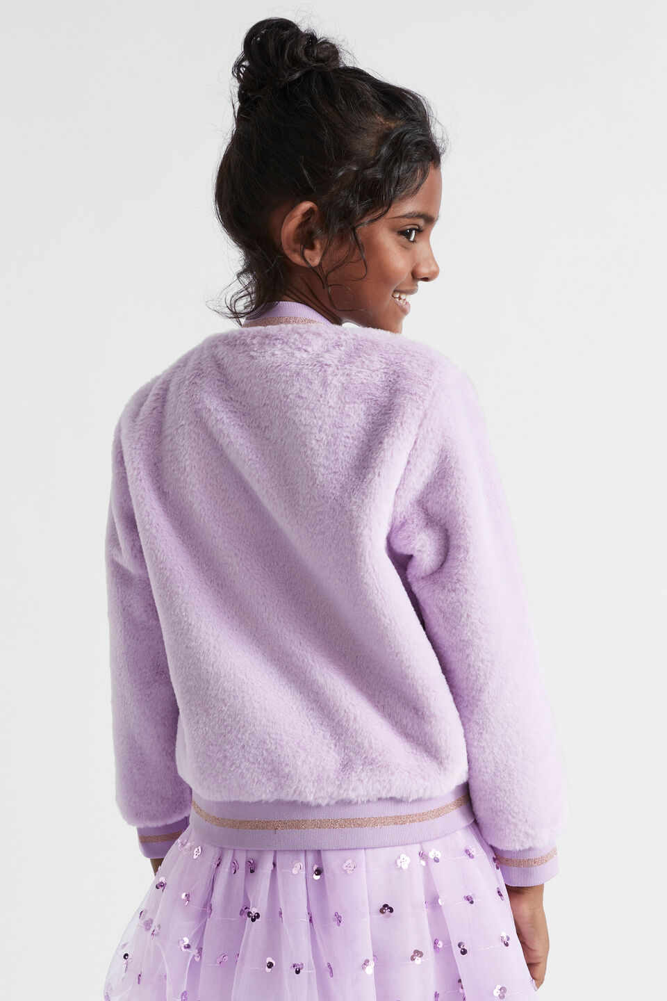 Faux Fur Bomber  Orchid