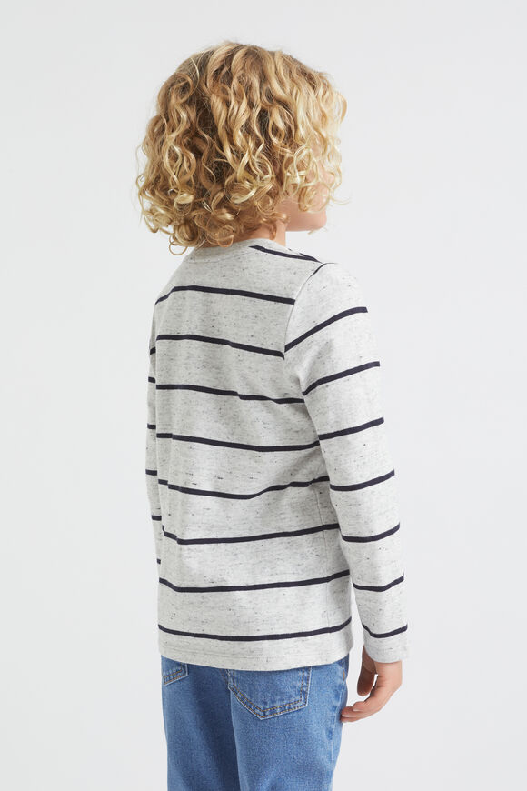 Core Logo Rugby Tee  Cloudy Marle Stripe  hi-res