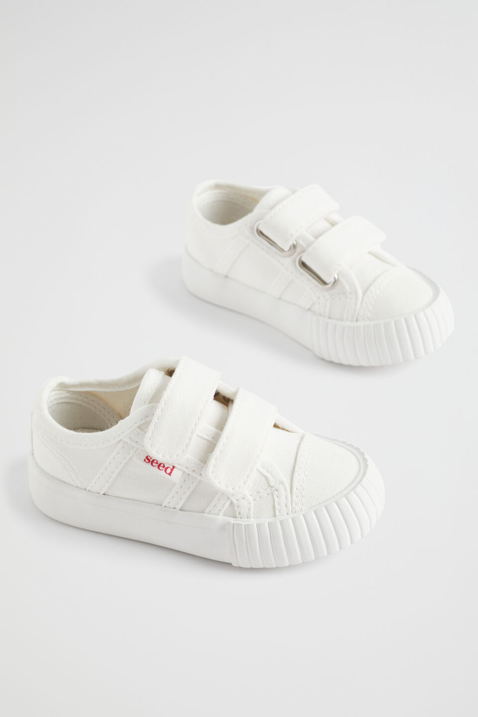 Mini Canvas Double Tab Sneaker  White