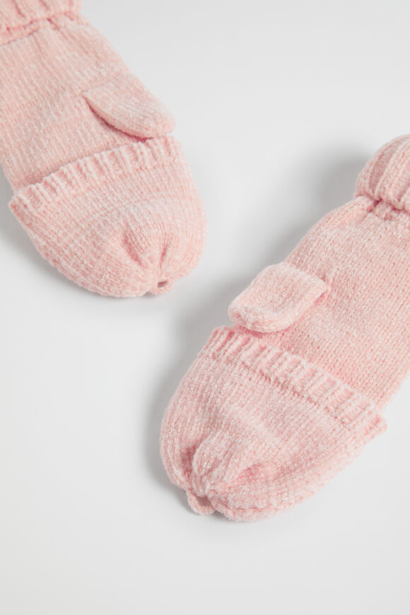 Chenille Mittens  Dusty Rose  hi-res