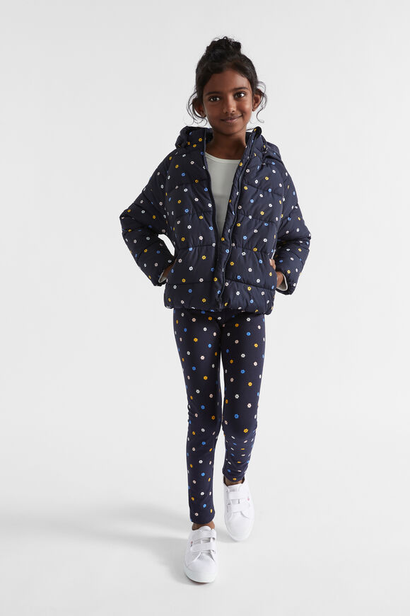 Mini Floral Puffer Jacket  Midnight Blue  hi-res