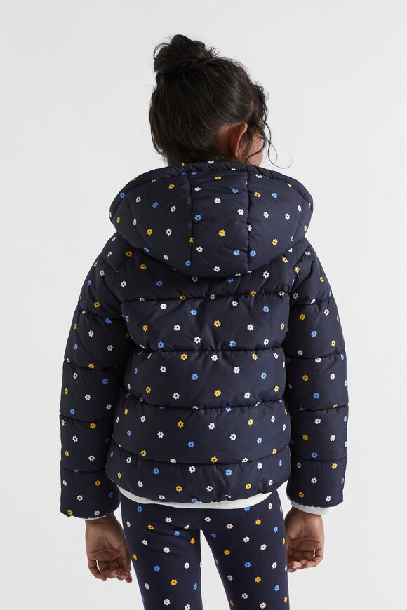 Mini Floral Puffer Jacket  Midnight Blue  hi-res