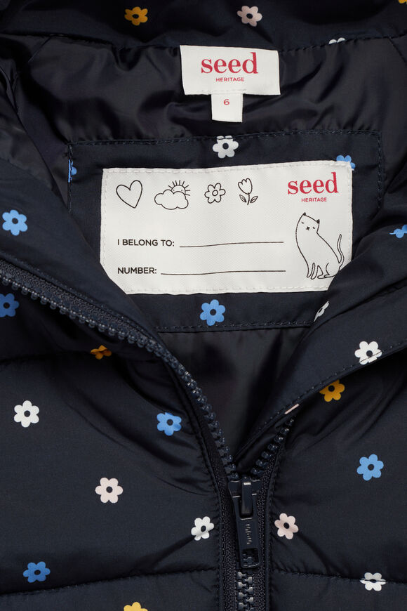 Mini Floral Puffer Jacket  Midnight Blue  hi-res