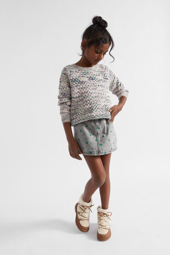 Popcorn Mixy Crop Knit  Multi  hi-res