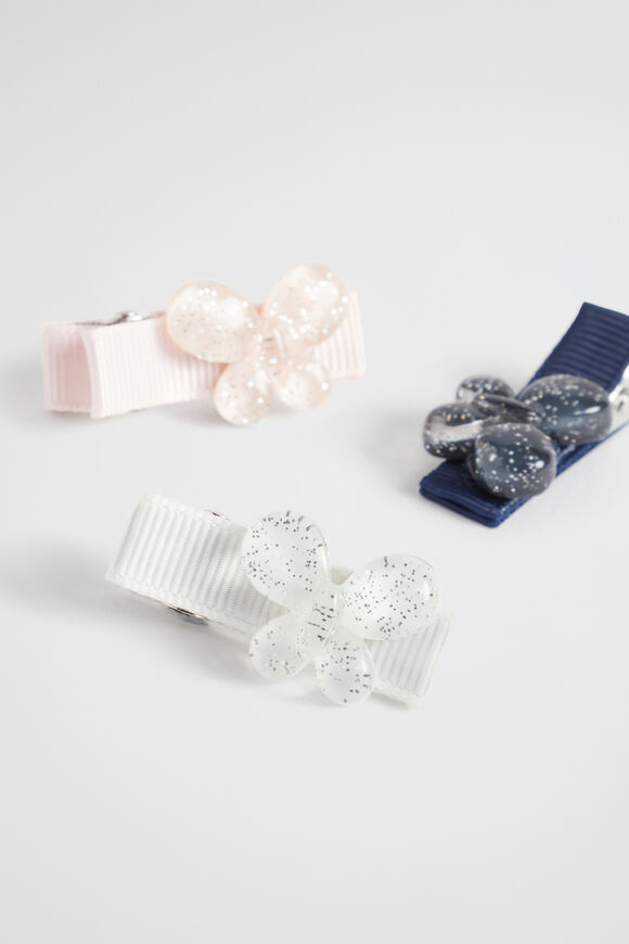 Glitter Butterfly Duck Clip Pack  Multi  hi-res