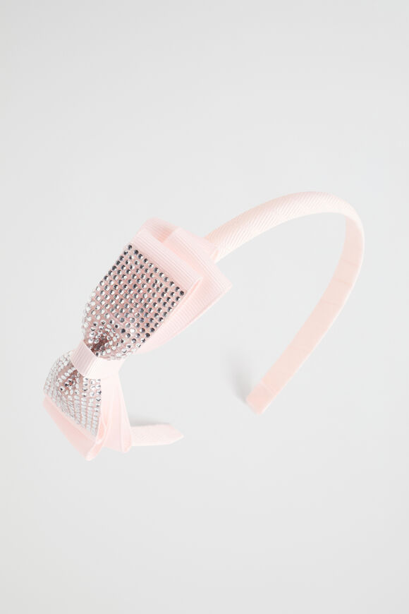 Jewel Bow Headband  Dusty Rose  hi-res