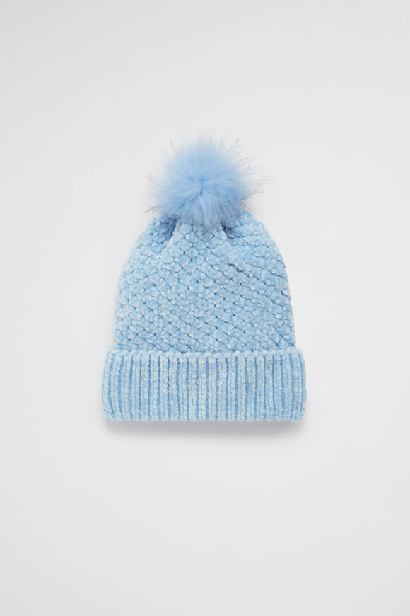 Velvet Chenille Beanie  Pale Blue  hi-res