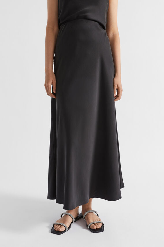 Silk Skirt  Black  hi-res