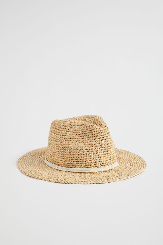 Raffia Fedora  Stone  hi-res