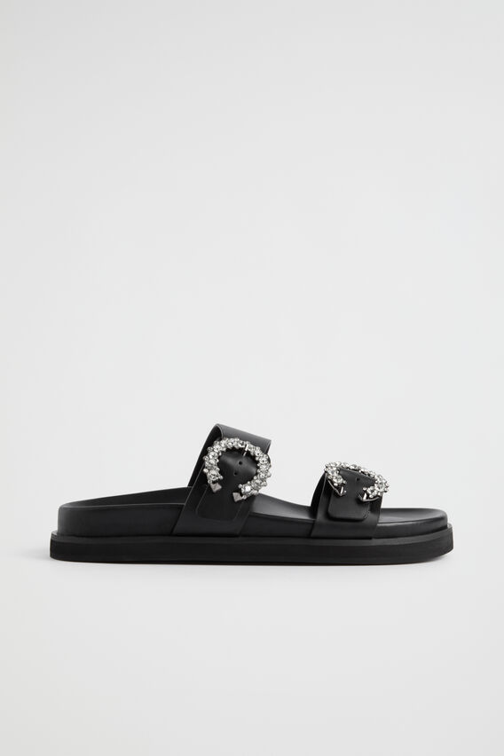Romy Diamante Buckle Slide  Black  hi-res