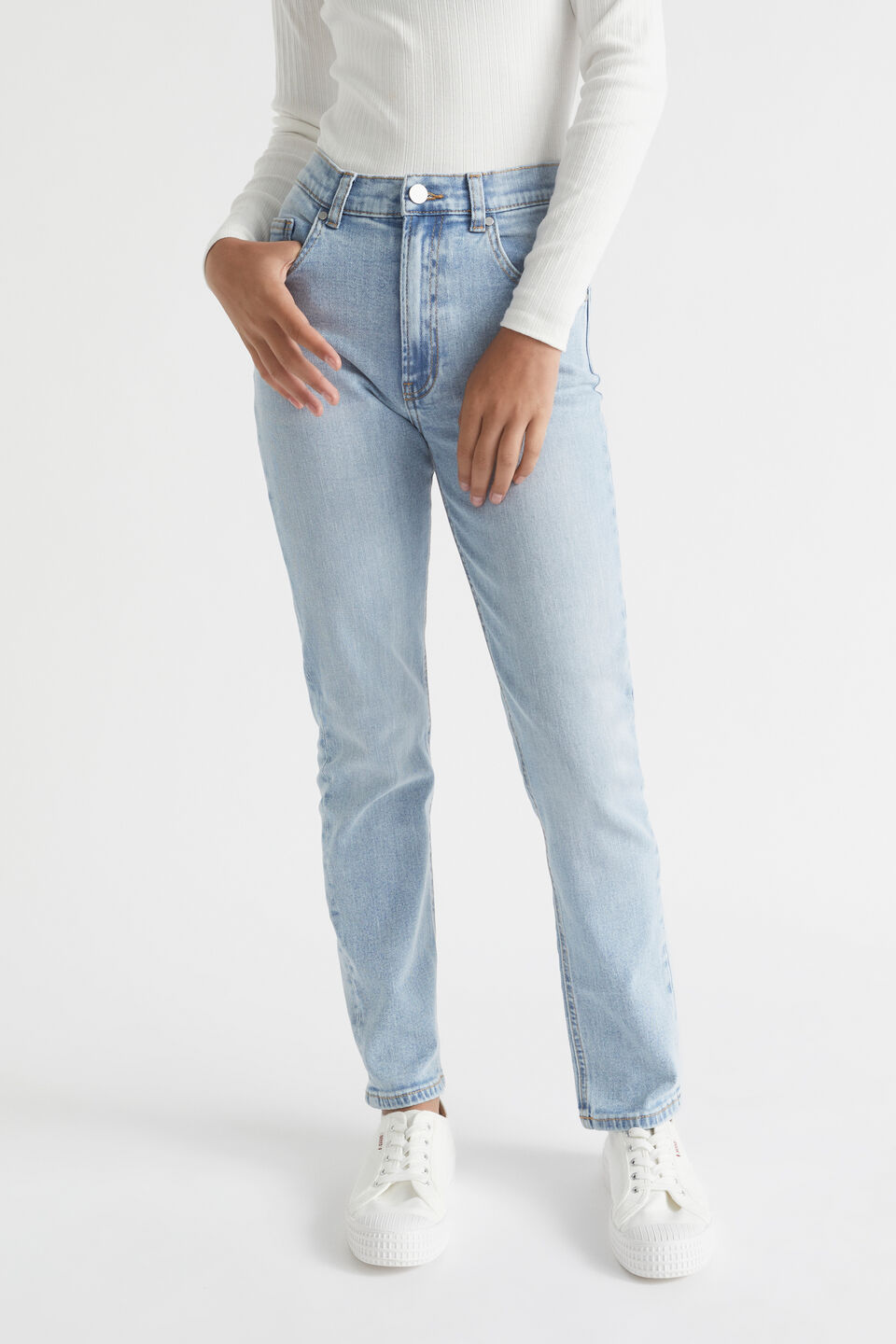 Core Straight Leg Jean  Pale Blue Wash
