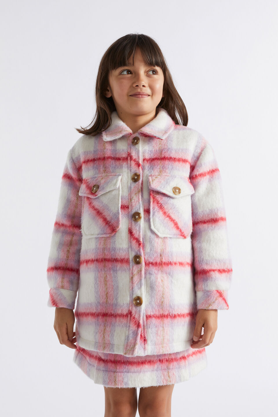 Brushed Wool Shacket  Camelia