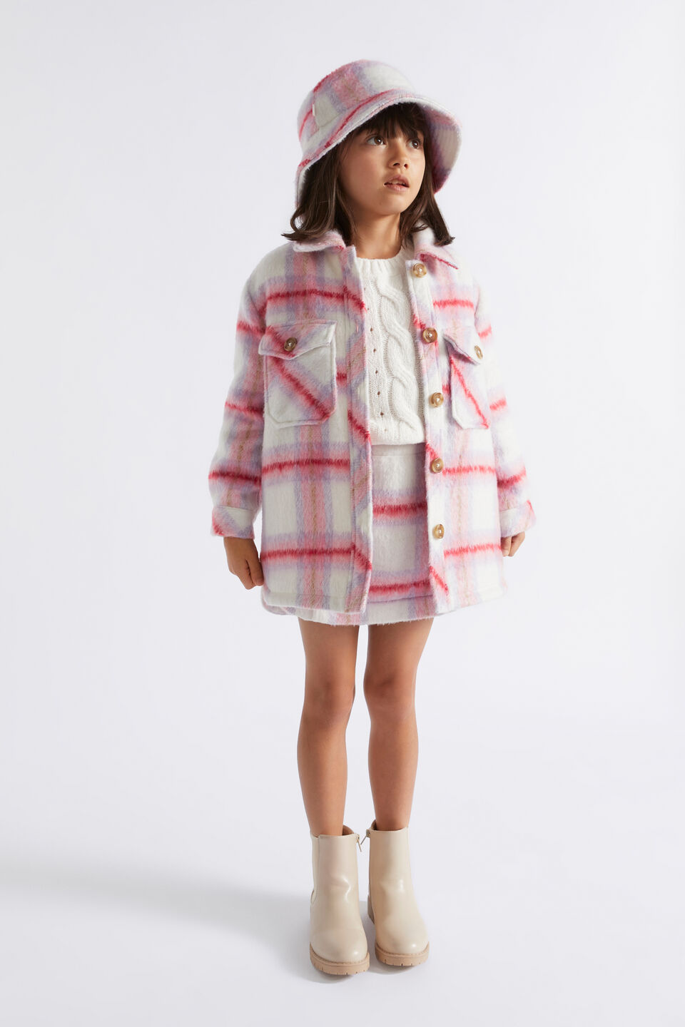 Brushed Wool Shacket  Camelia
