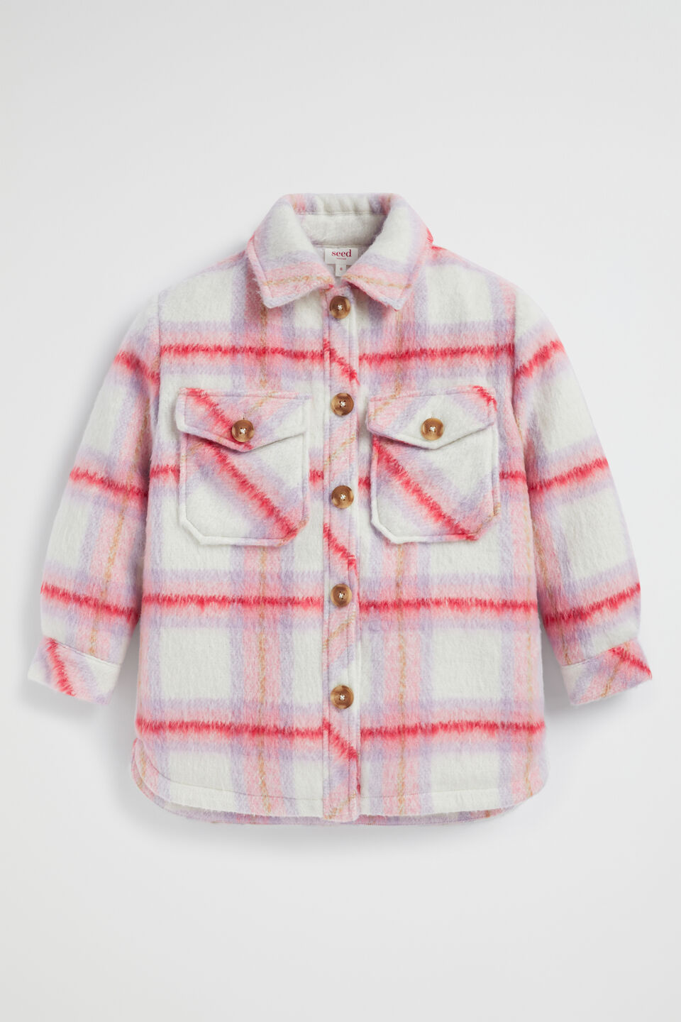 Brushed Wool Shacket  Camelia