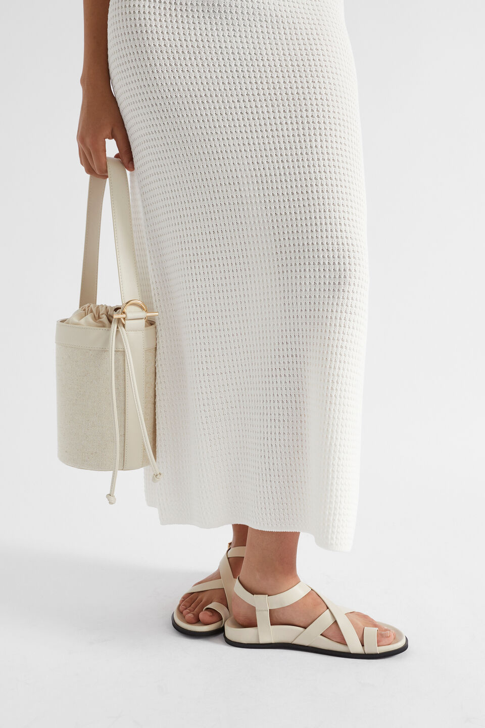Canvas Bucket Bag  Stone