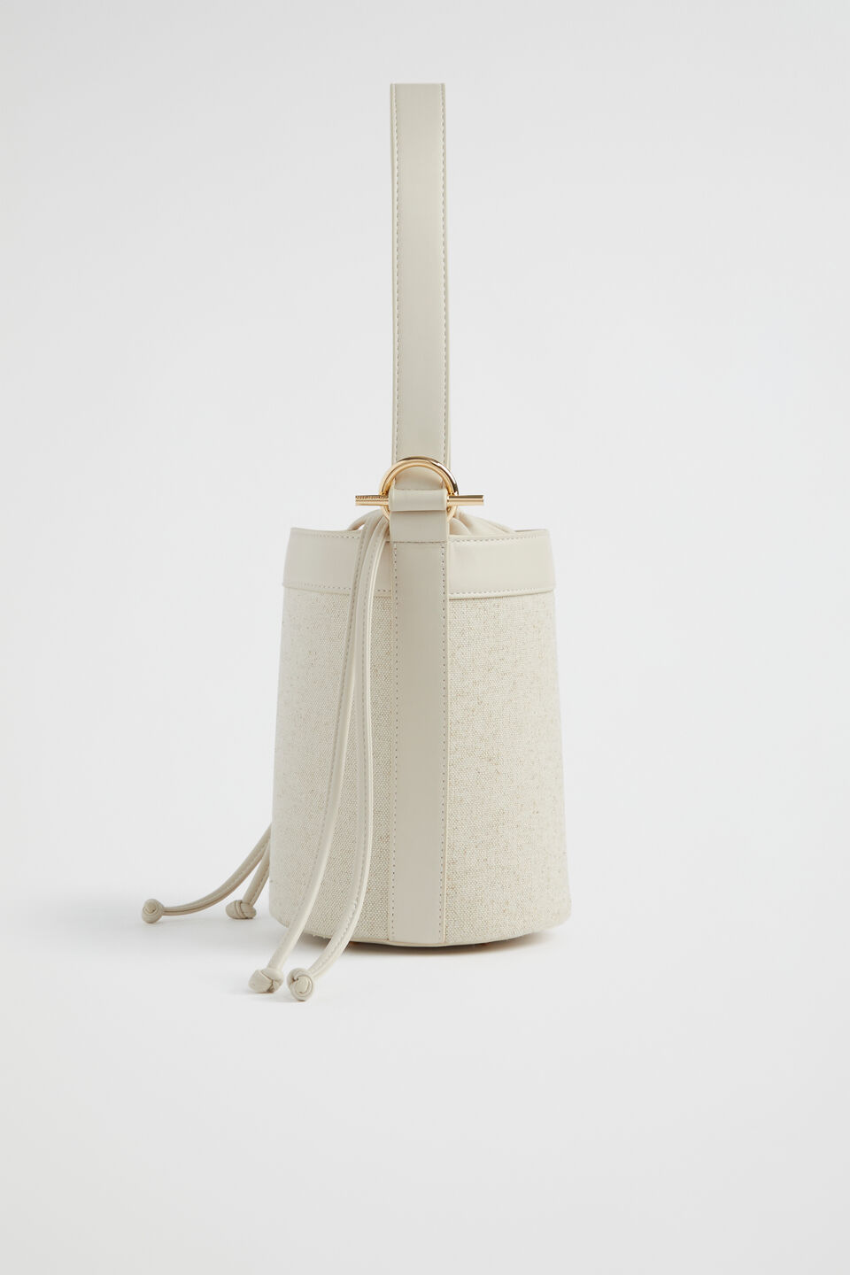 Canvas Bucket Bag  Stone