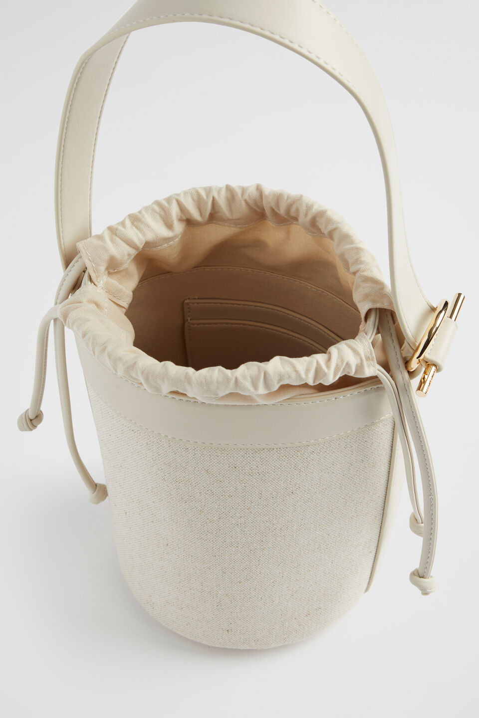 Canvas Bucket Bag  Stone