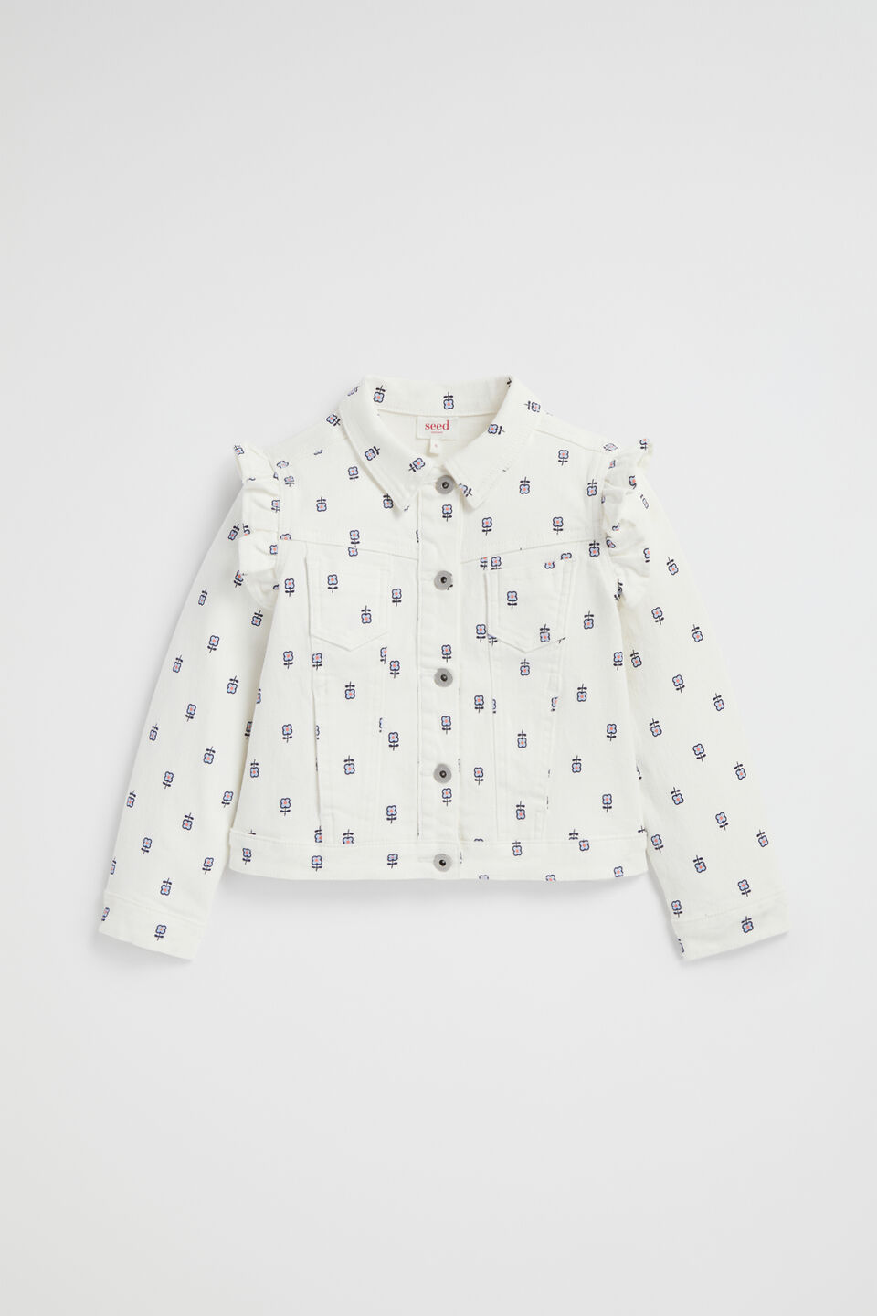 Floral Denim Jacket  Canvas Wash
