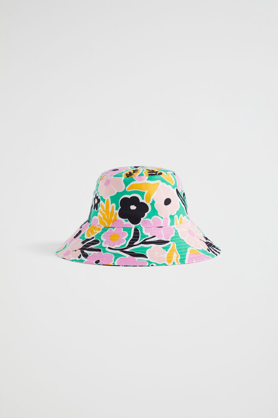 Retro Floral Bucket Hat  Multi  hi-res
