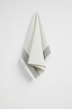 Cotton Stripe Tea Towel  Graphite  hi-res