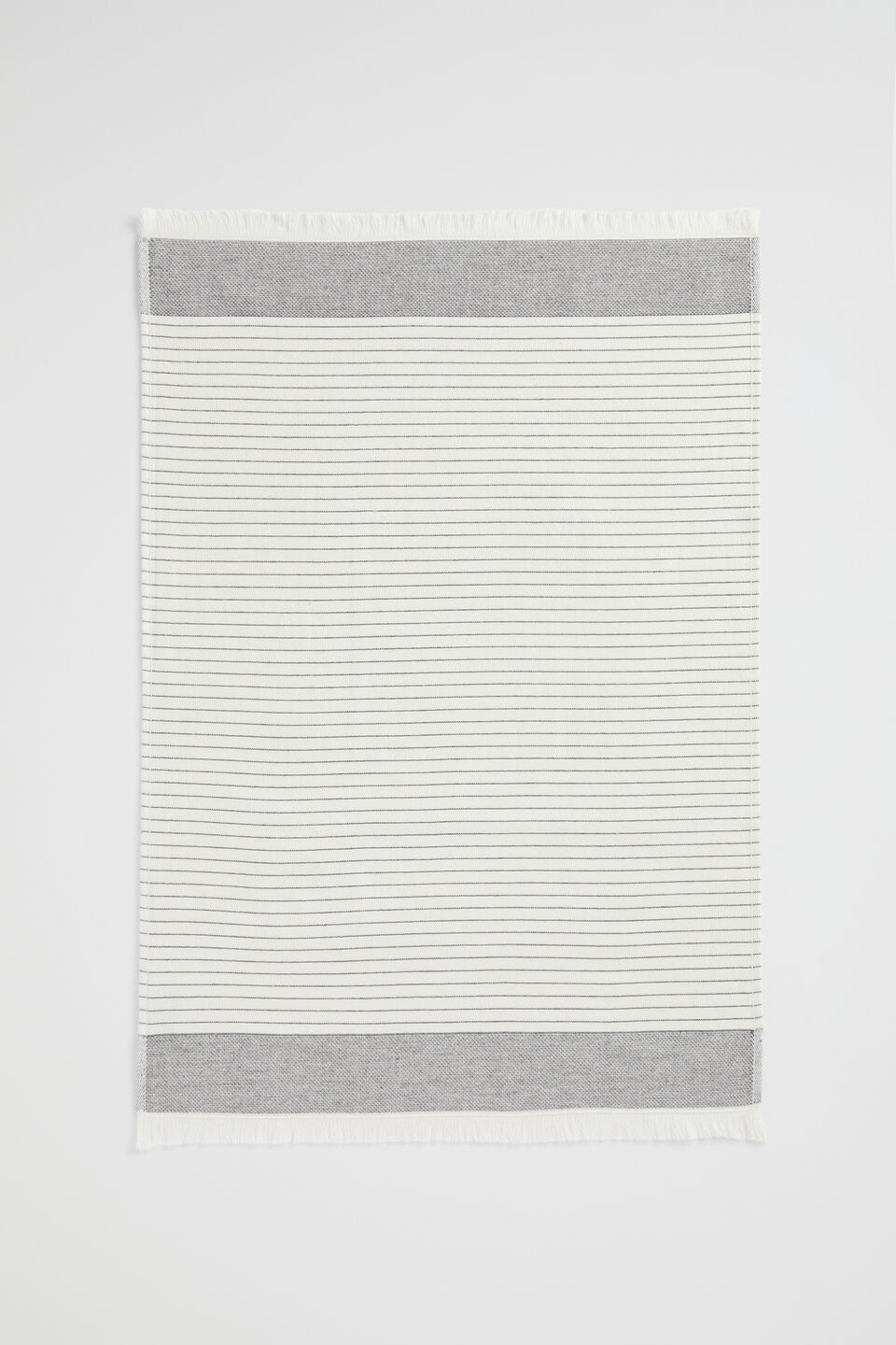 Cotton Stripe Tea Towel  Graphite