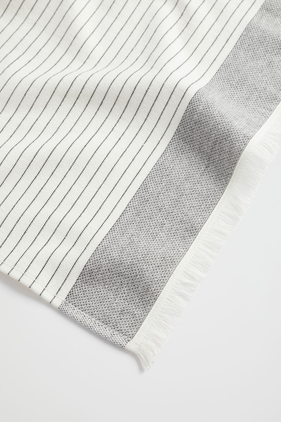Cotton Stripe Tea Towel  Graphite