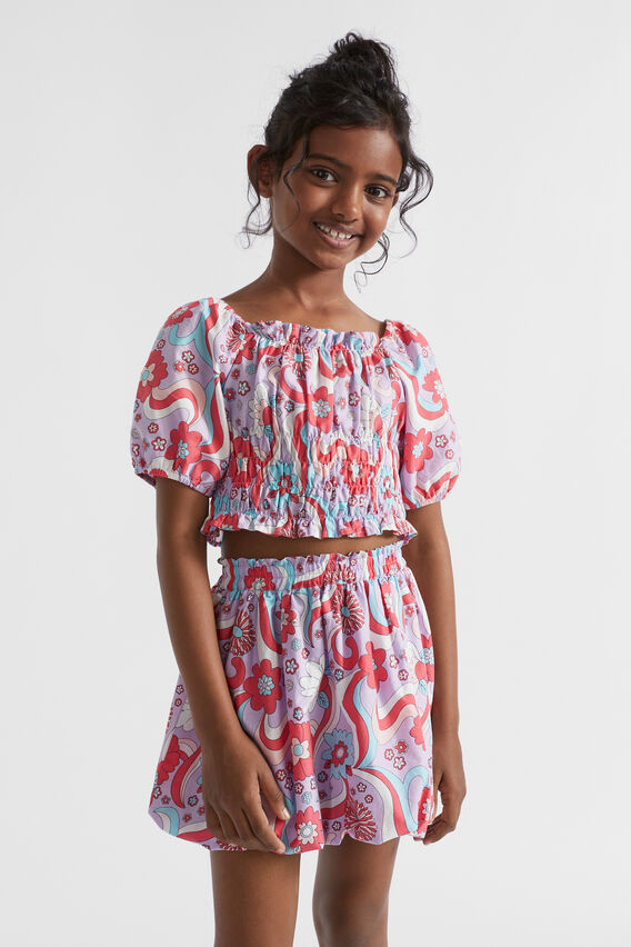 Floral Wave Skirt  Lavender  hi-res