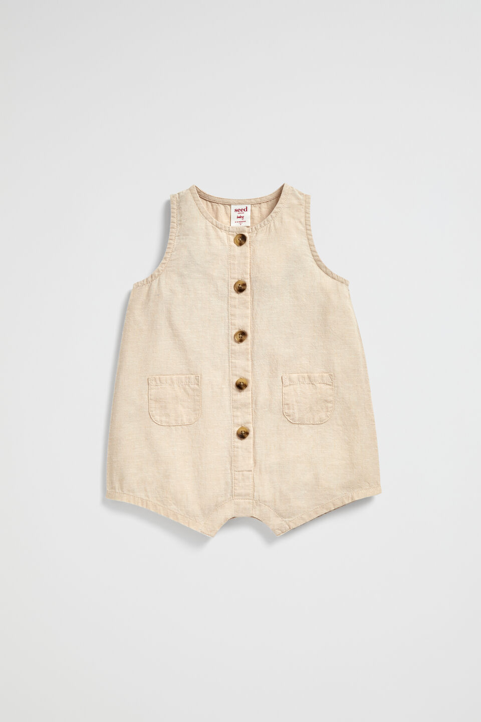 Linen Romper  Oat