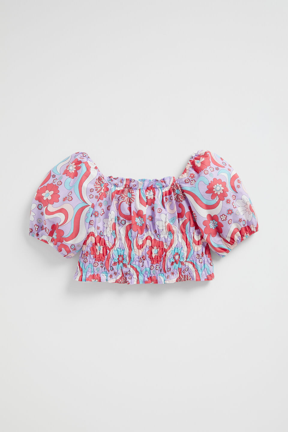 Floral Wave Top  Lavender