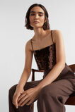 Sequin Crop Cami  Deep Raisin  hi-res