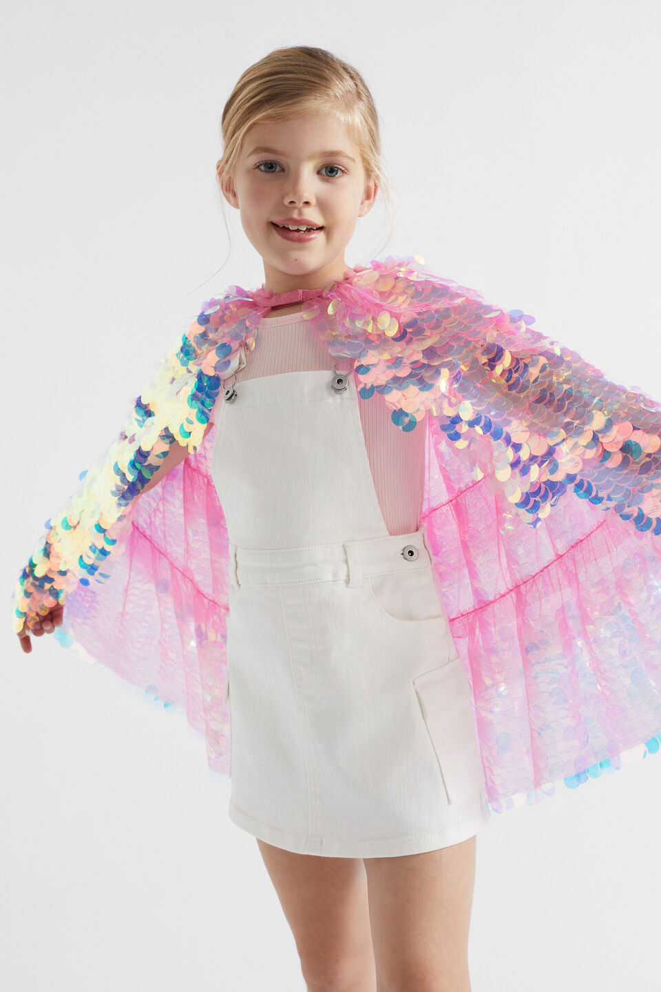 Sequin Party Cape  Carnation Pink