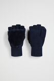 Faux Fur Mittens  Midnight Blue  hi-res