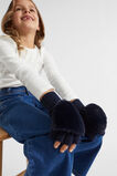 Faux Fur Mittens  Midnight Blue  hi-res