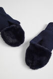 Faux Fur Mittens  Midnight Blue  hi-res