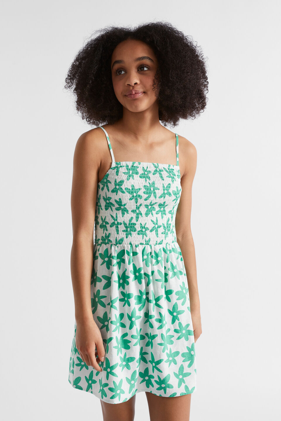 Daisy Shirred Dress  Multi