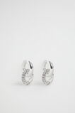 Crystal Huggie Hoop  Silver  hi-res