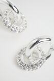 Crystal Huggie Hoop  Silver  hi-res