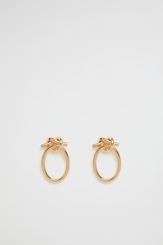 Knot Circle Earring  Gold  hi-res