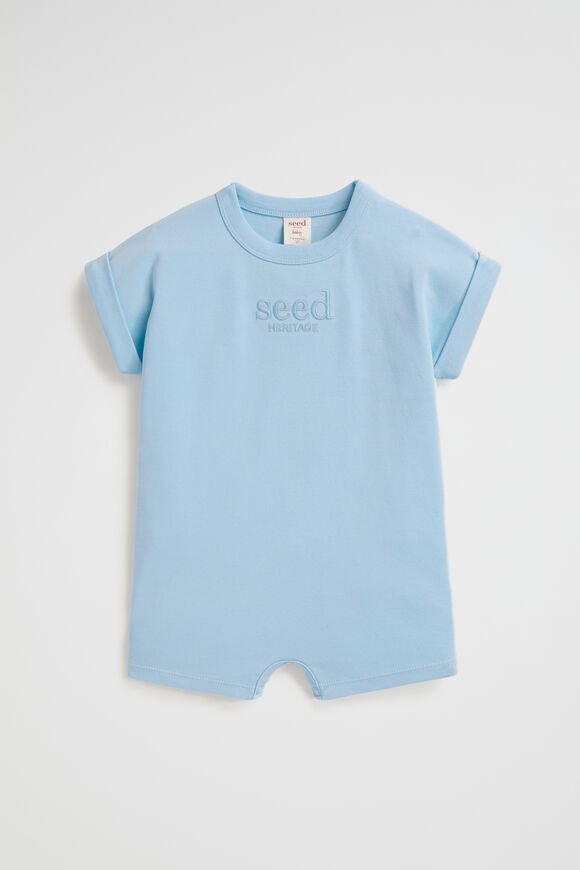 Logo Romper  Pastel Blue  hi-res