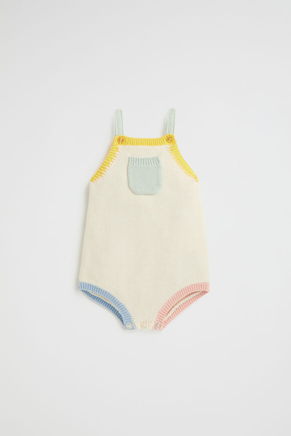 Spliced Knit Romper  Multi  hi-res