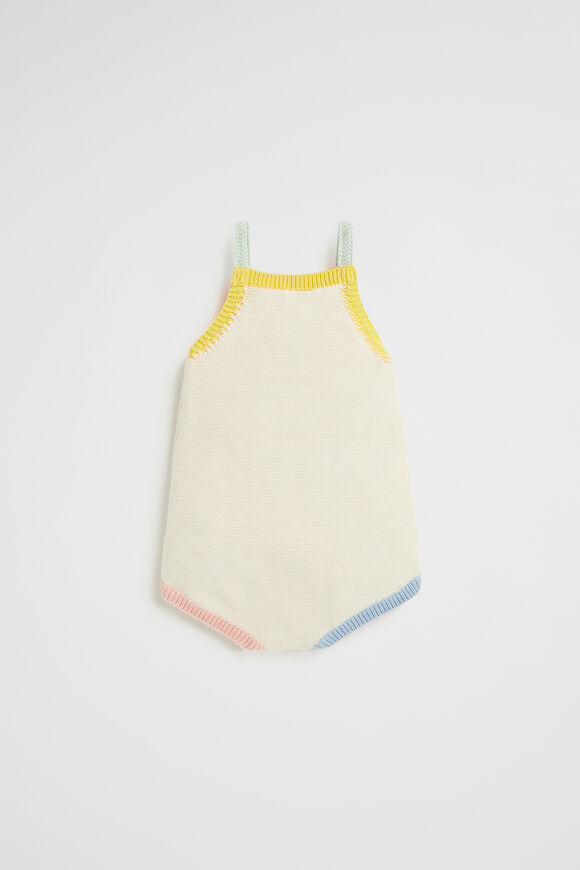 Spliced Knit Romper  Multi  hi-res