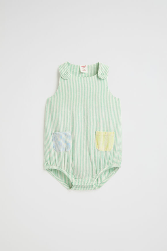 Multi Stripe Romper  Seaspray  hi-res
