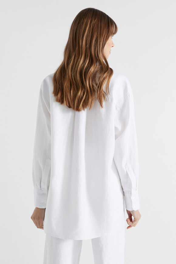 Core Linen Boyfriend Shirt  Whisper White  hi-res
