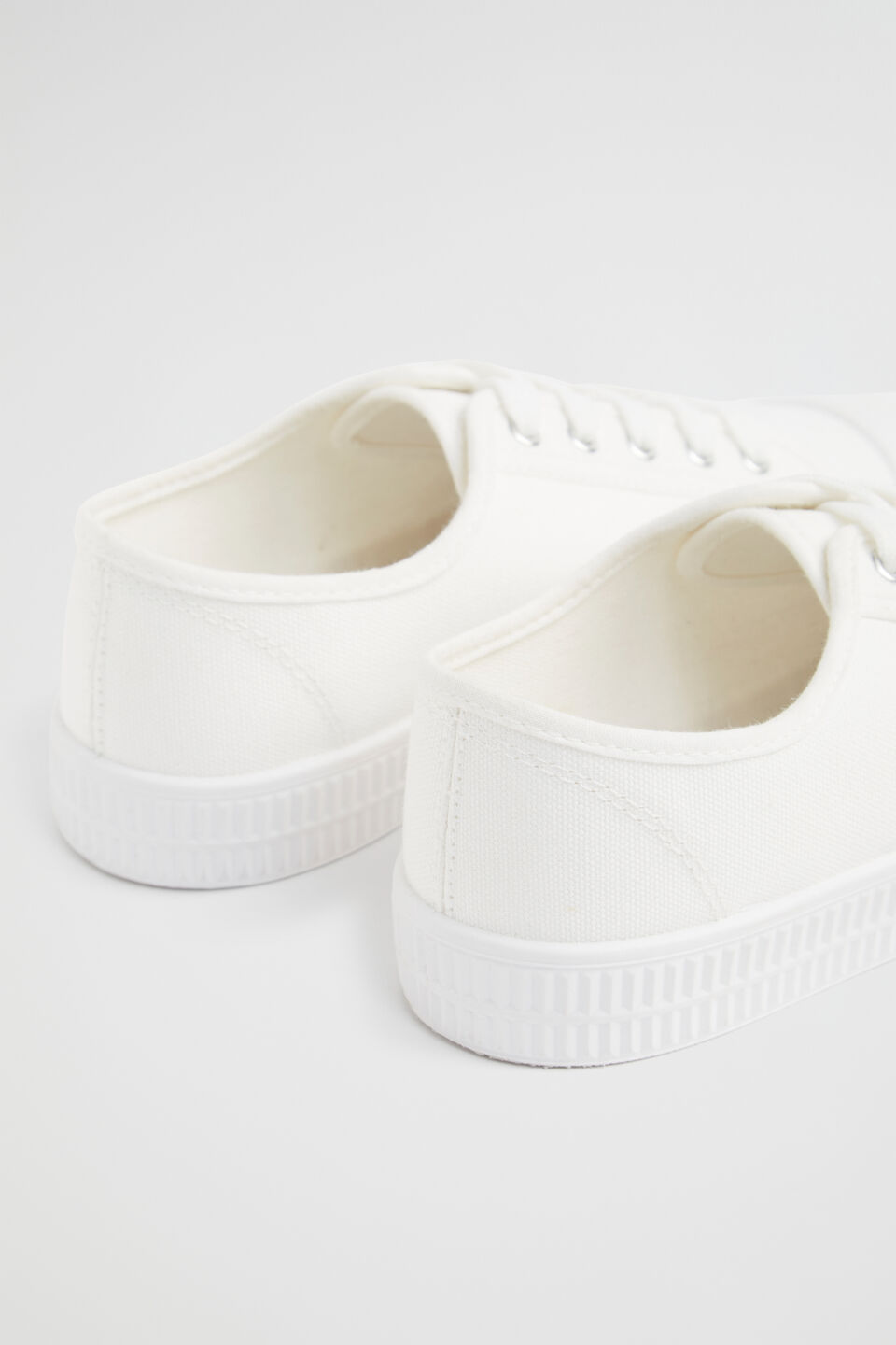 Basic Canvas Lace Up Sneaker  White  hi-res